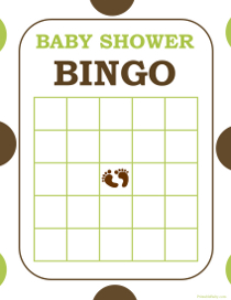 Boys Baby Shower Bingo Game
